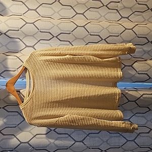 Cream waffle nitt top